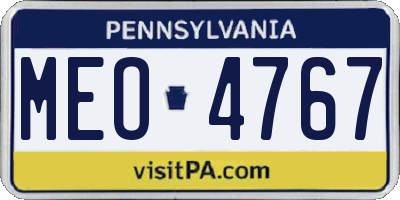 PA license plate MEO4767