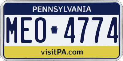 PA license plate MEO4774