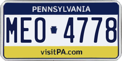 PA license plate MEO4778