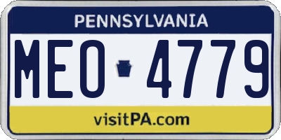 PA license plate MEO4779