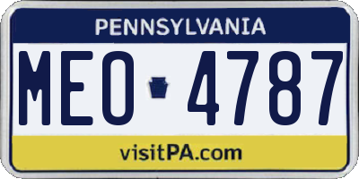 PA license plate MEO4787