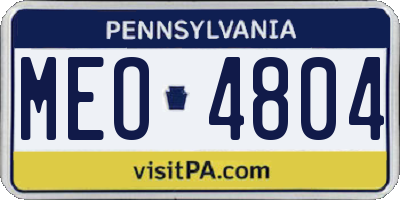 PA license plate MEO4804