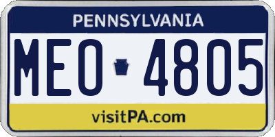 PA license plate MEO4805