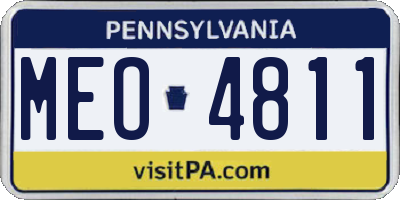 PA license plate MEO4811