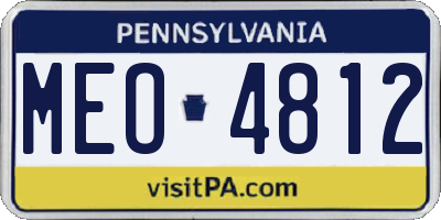 PA license plate MEO4812