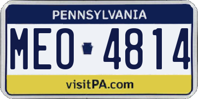 PA license plate MEO4814