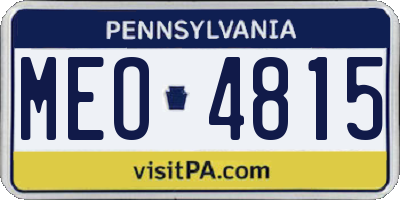 PA license plate MEO4815