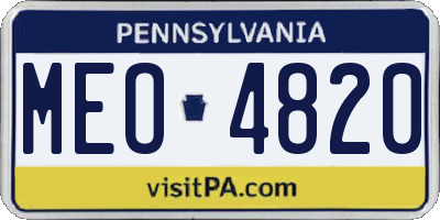 PA license plate MEO4820