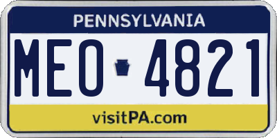 PA license plate MEO4821