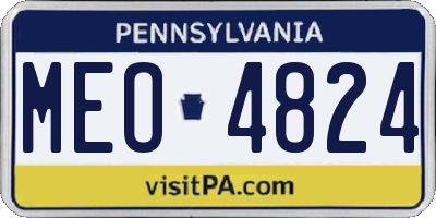 PA license plate MEO4824