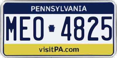 PA license plate MEO4825