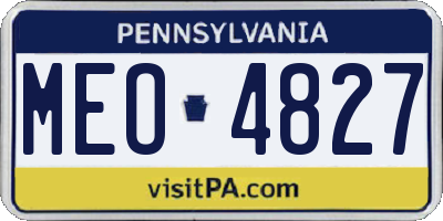 PA license plate MEO4827