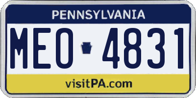 PA license plate MEO4831