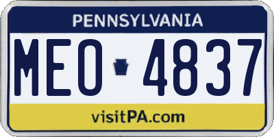 PA license plate MEO4837