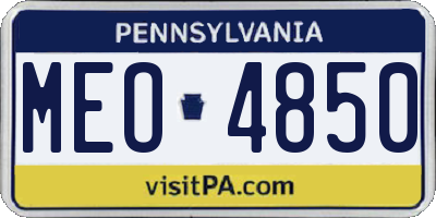 PA license plate MEO4850