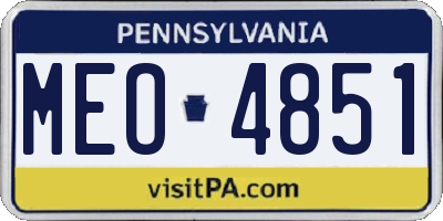 PA license plate MEO4851