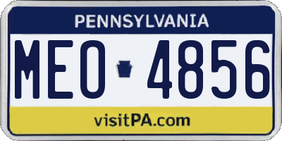 PA license plate MEO4856