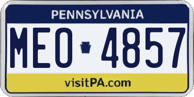 PA license plate MEO4857