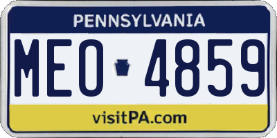 PA license plate MEO4859