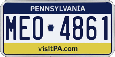 PA license plate MEO4861