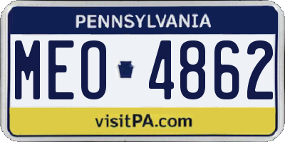 PA license plate MEO4862
