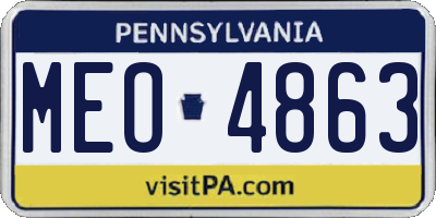 PA license plate MEO4863