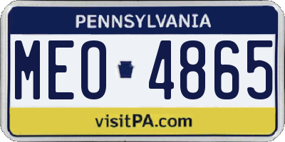 PA license plate MEO4865