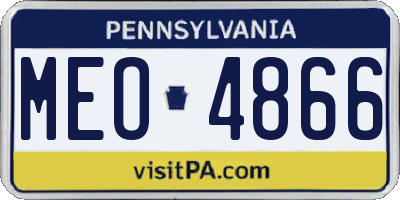 PA license plate MEO4866