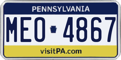 PA license plate MEO4867