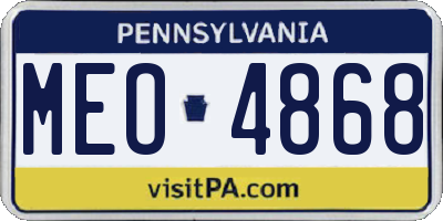 PA license plate MEO4868
