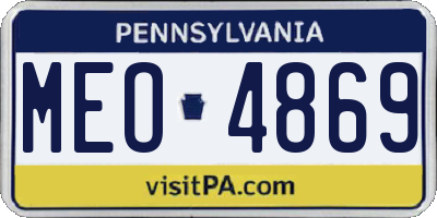 PA license plate MEO4869