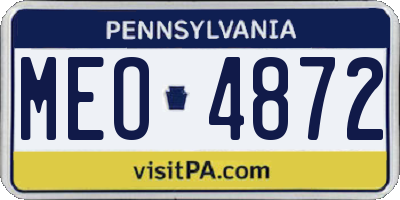 PA license plate MEO4872