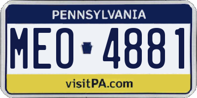 PA license plate MEO4881