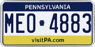 PA license plate MEO4883