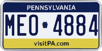 PA license plate MEO4884