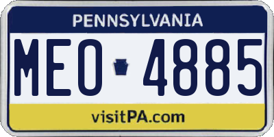 PA license plate MEO4885