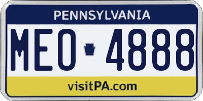 PA license plate MEO4888