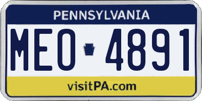 PA license plate MEO4891