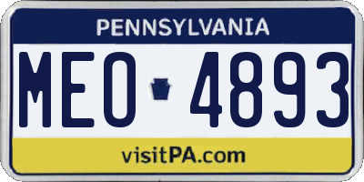 PA license plate MEO4893