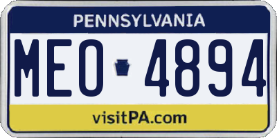 PA license plate MEO4894