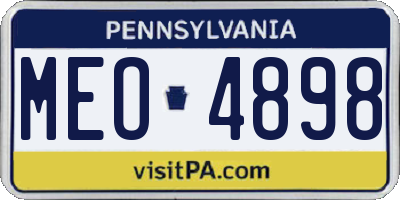PA license plate MEO4898