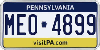PA license plate MEO4899