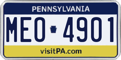 PA license plate MEO4901