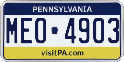 PA license plate MEO4903