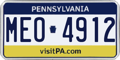 PA license plate MEO4912
