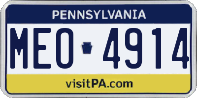 PA license plate MEO4914