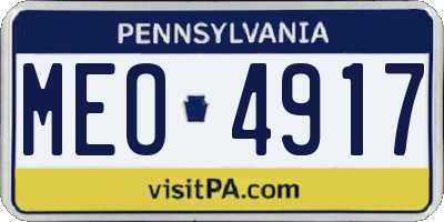 PA license plate MEO4917
