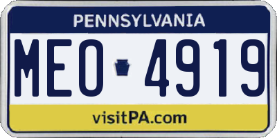 PA license plate MEO4919