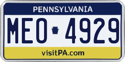 PA license plate MEO4929