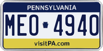 PA license plate MEO4940